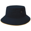 Sandwich Brim Bucket Hats Navy Gold